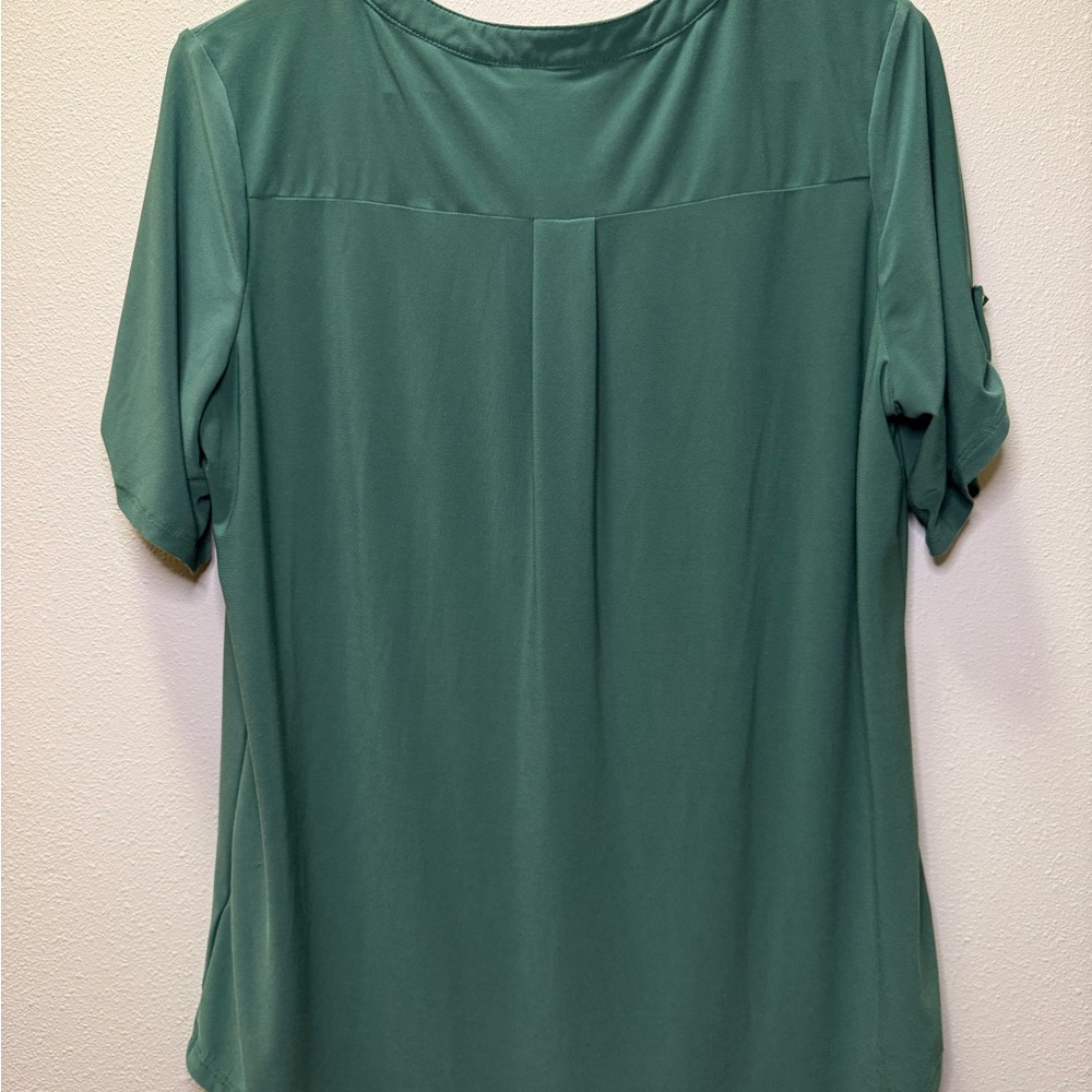 Perseption Concept Teal Blouse With Button Accents - image 3